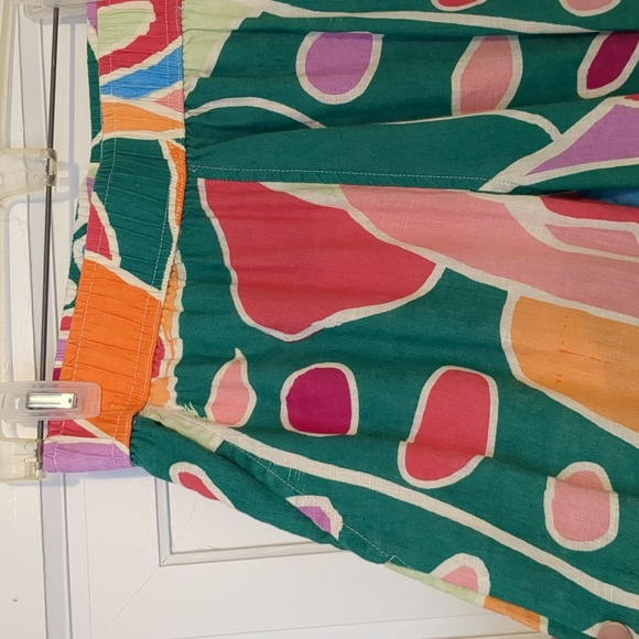 Linen Beach Christian Siriano Cropped Colorful Abstract Patterned Pants Pockets - Picture 2 of 5